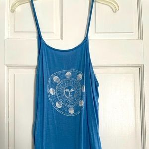 Blue graphic tank top